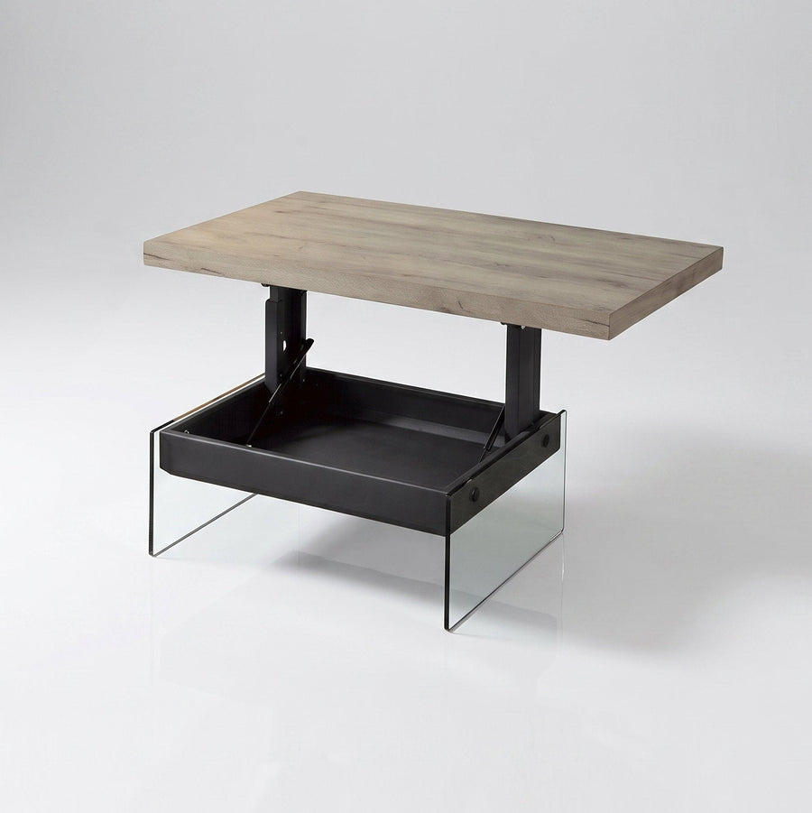 Large Lift Top Coffee to Dining Table with Glass Base