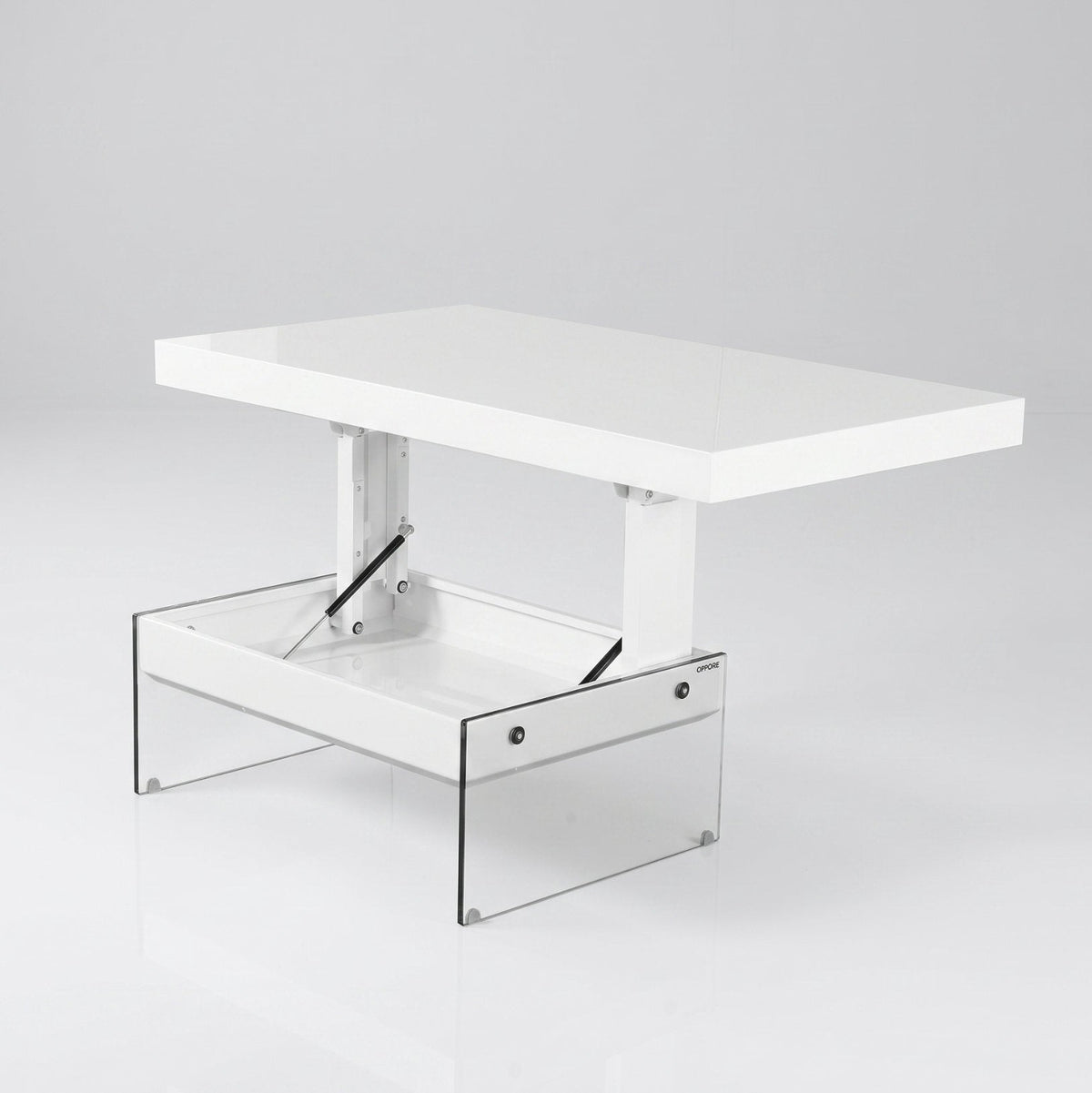 Large Lift Top Coffee to Dining Table with Glass Base