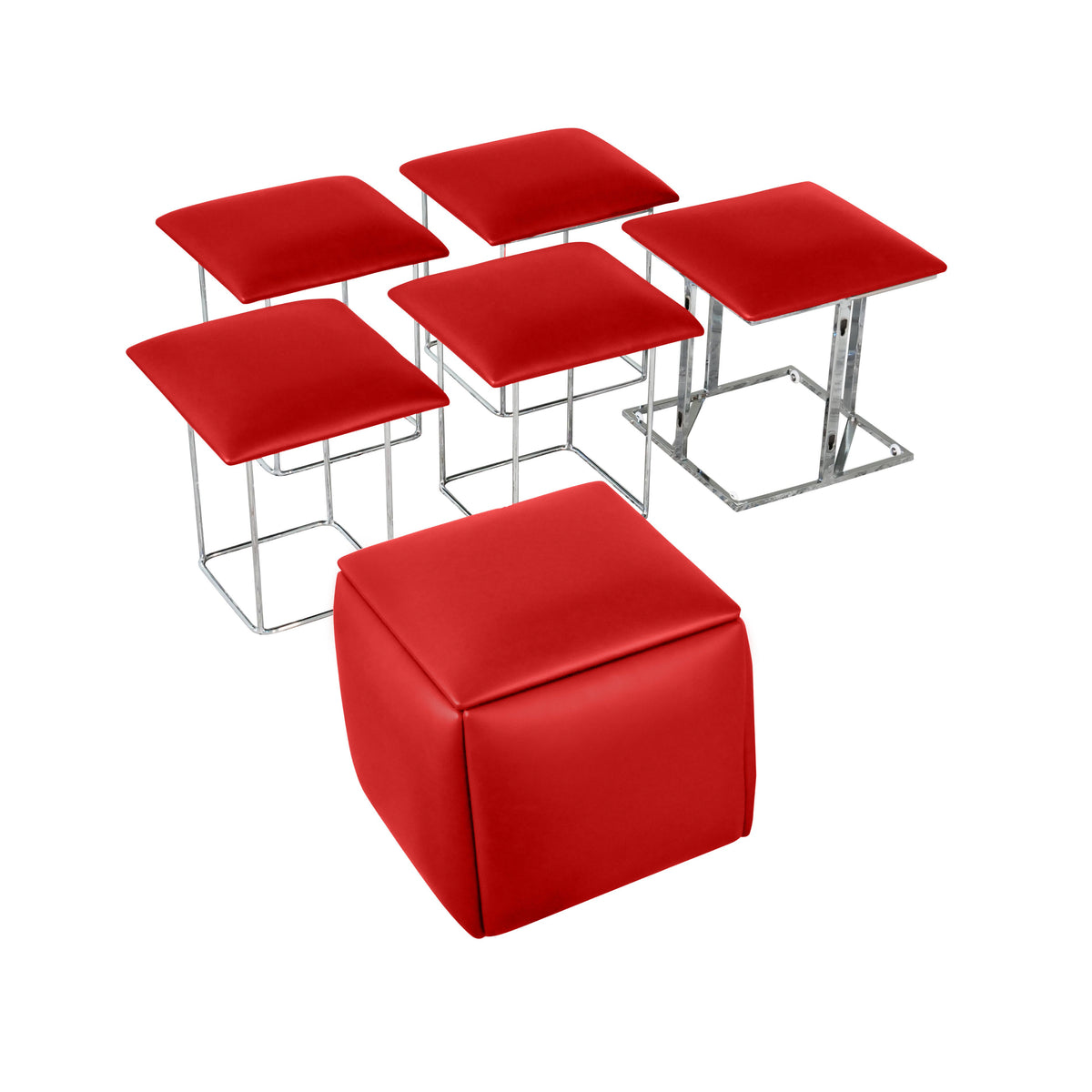 Ottoman Cube with 5 Hidden Seats