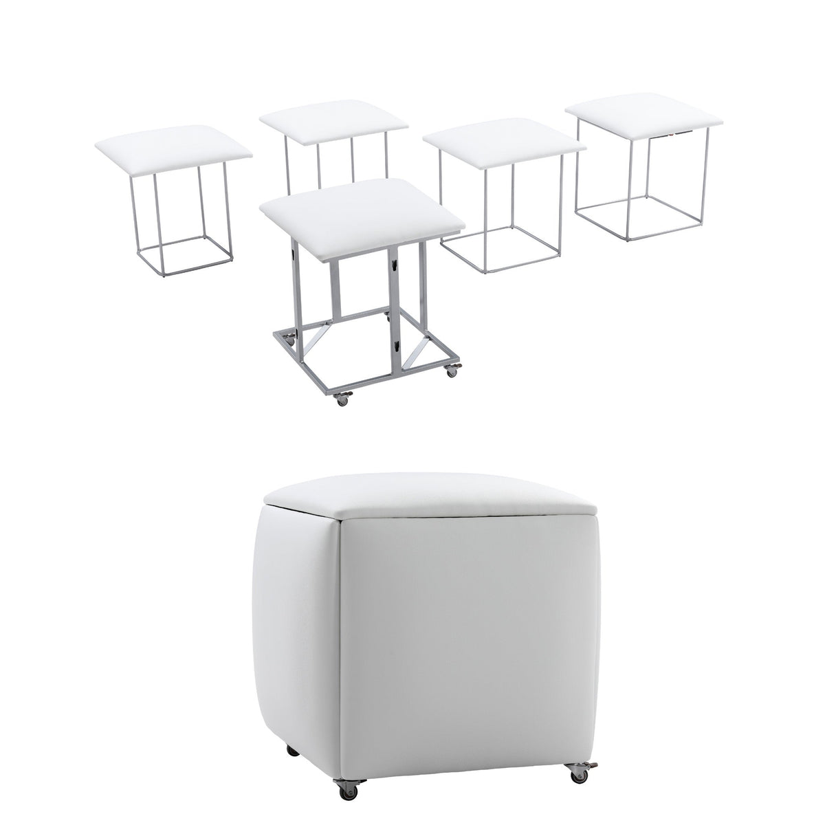 Ottoman Cube with 5 Hidden Seats