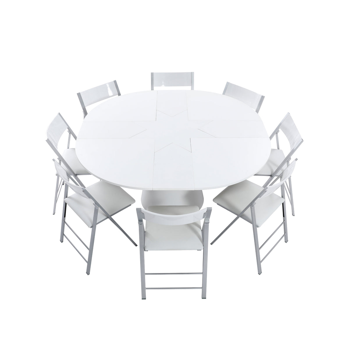 Rotating Round Extending Dining Table