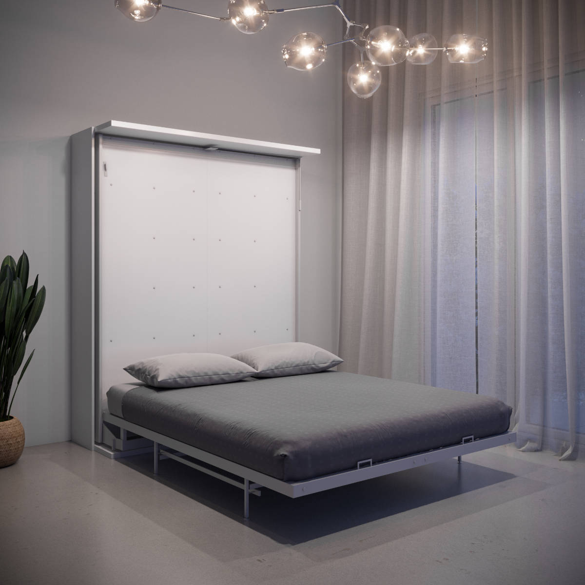 Estantería giratoria y cama de pared para TV, tamaño King del Reino Unido