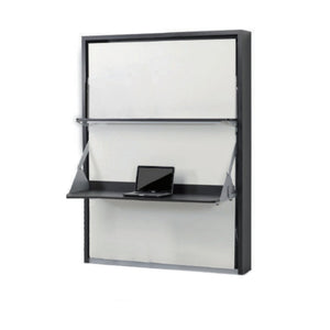 Italian Vertical Wall Bed with Desk and Floating Shelf