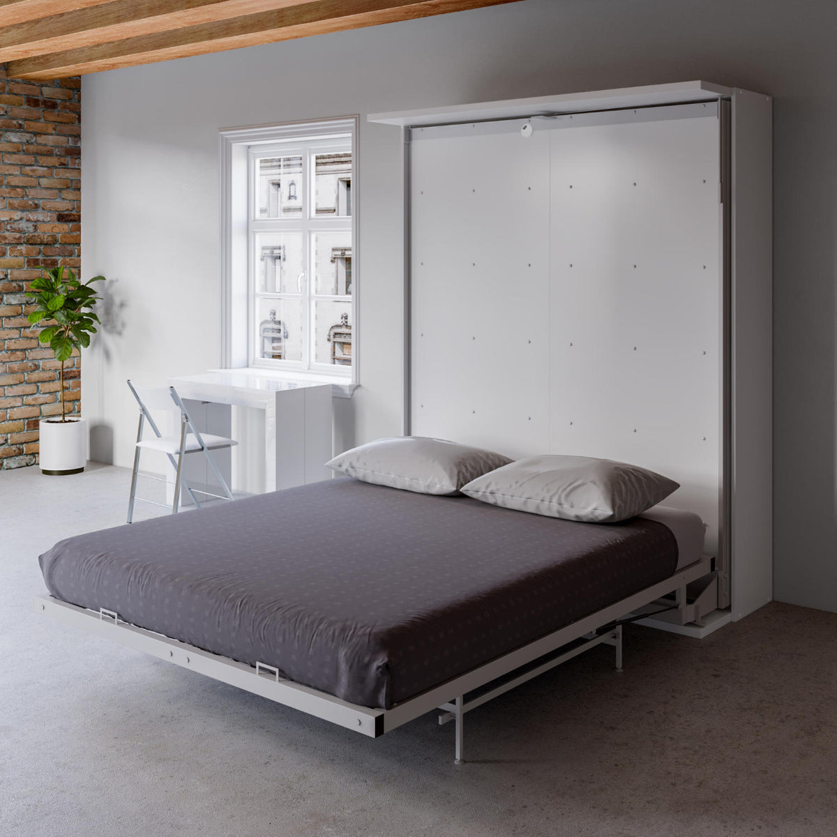 Estantería giratoria y cama de pared para TV, tamaño King del Reino Unido
