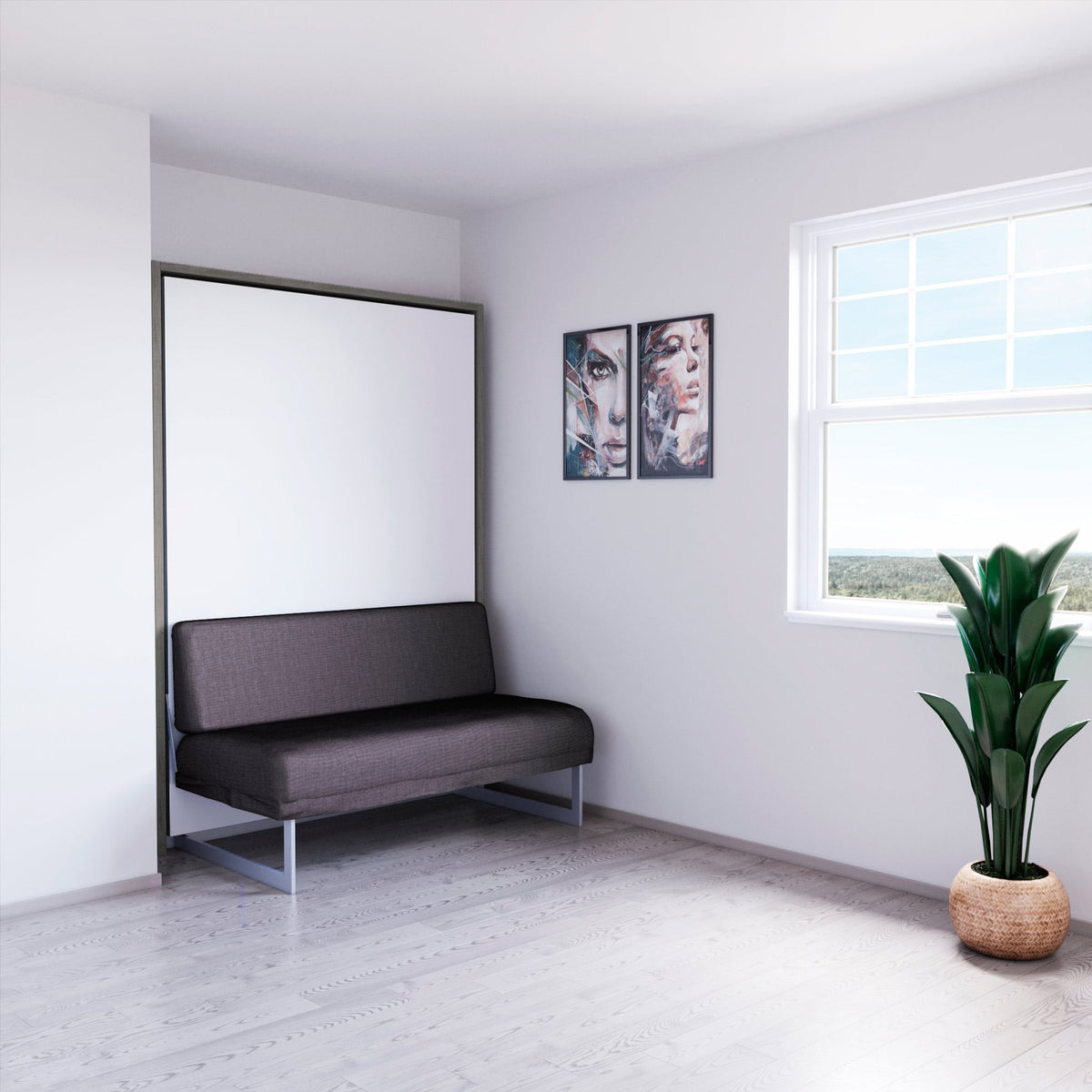 Italian Wall Bed with Compacting Sofa
