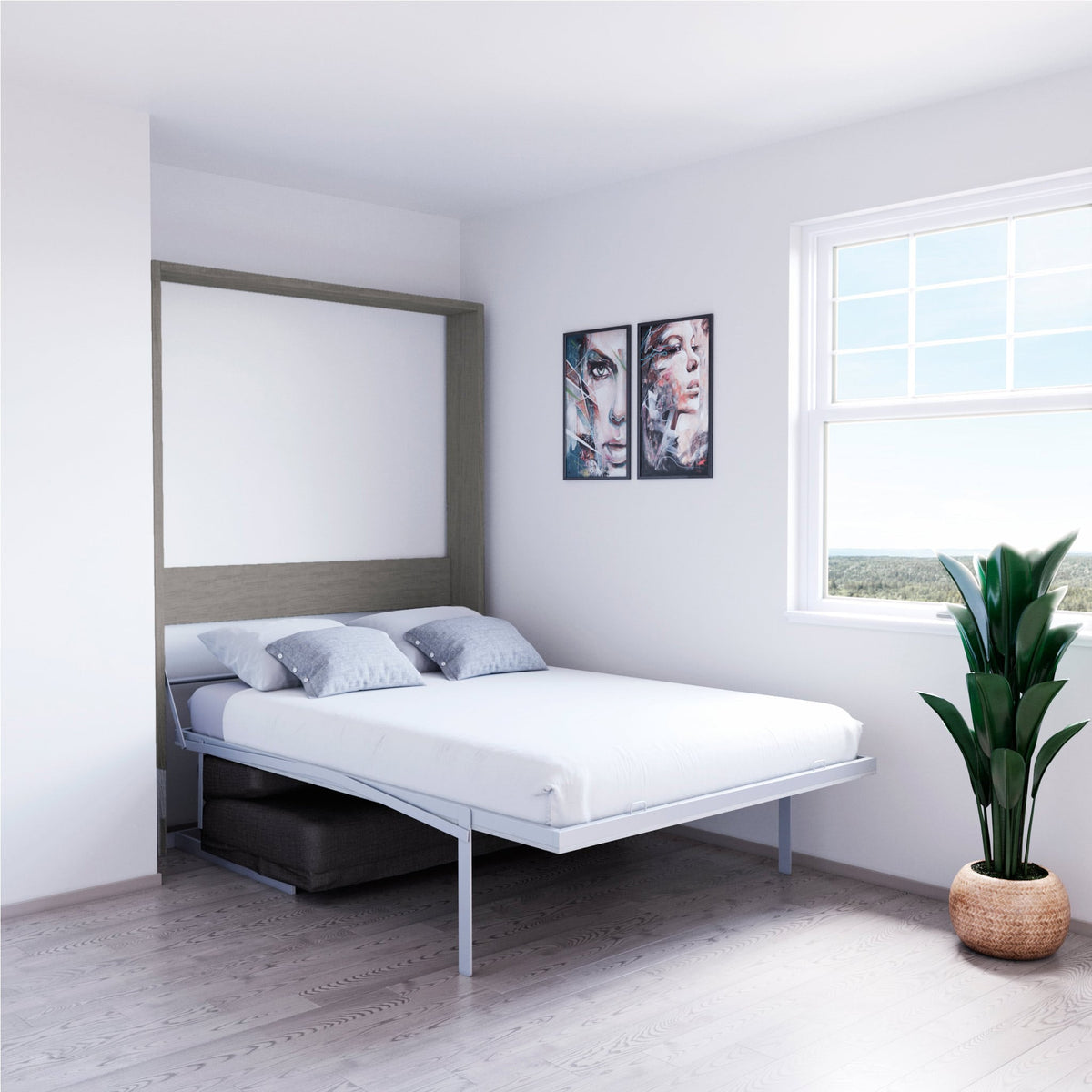 Italian Wall Bed with Compacting Sofa