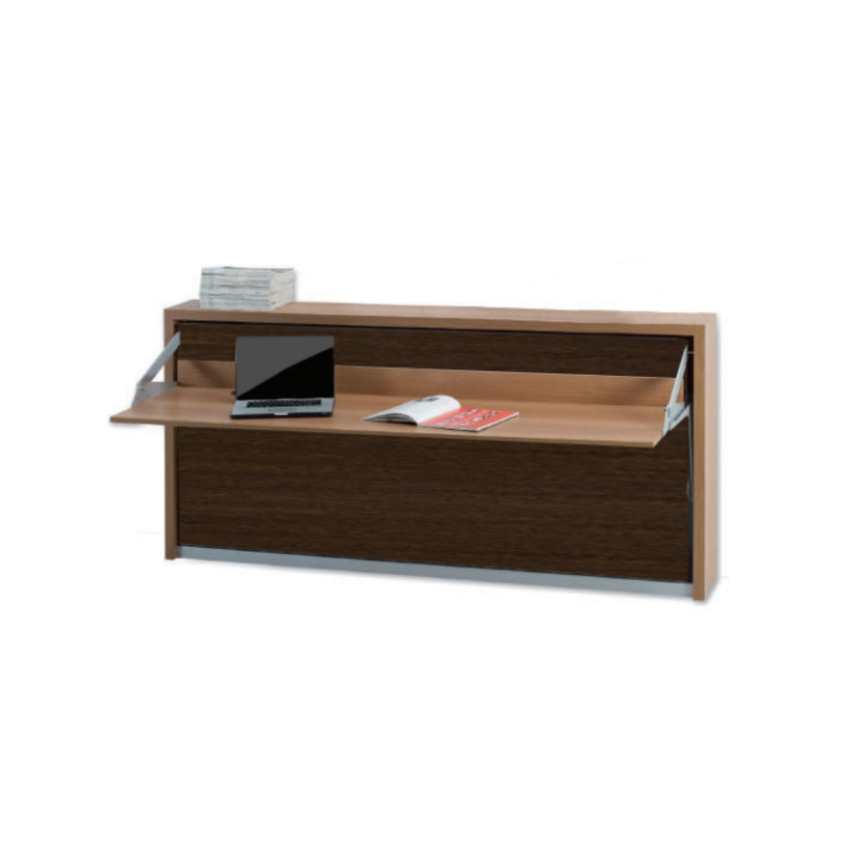 Horizontal Single Wall Bed with Floating Desk