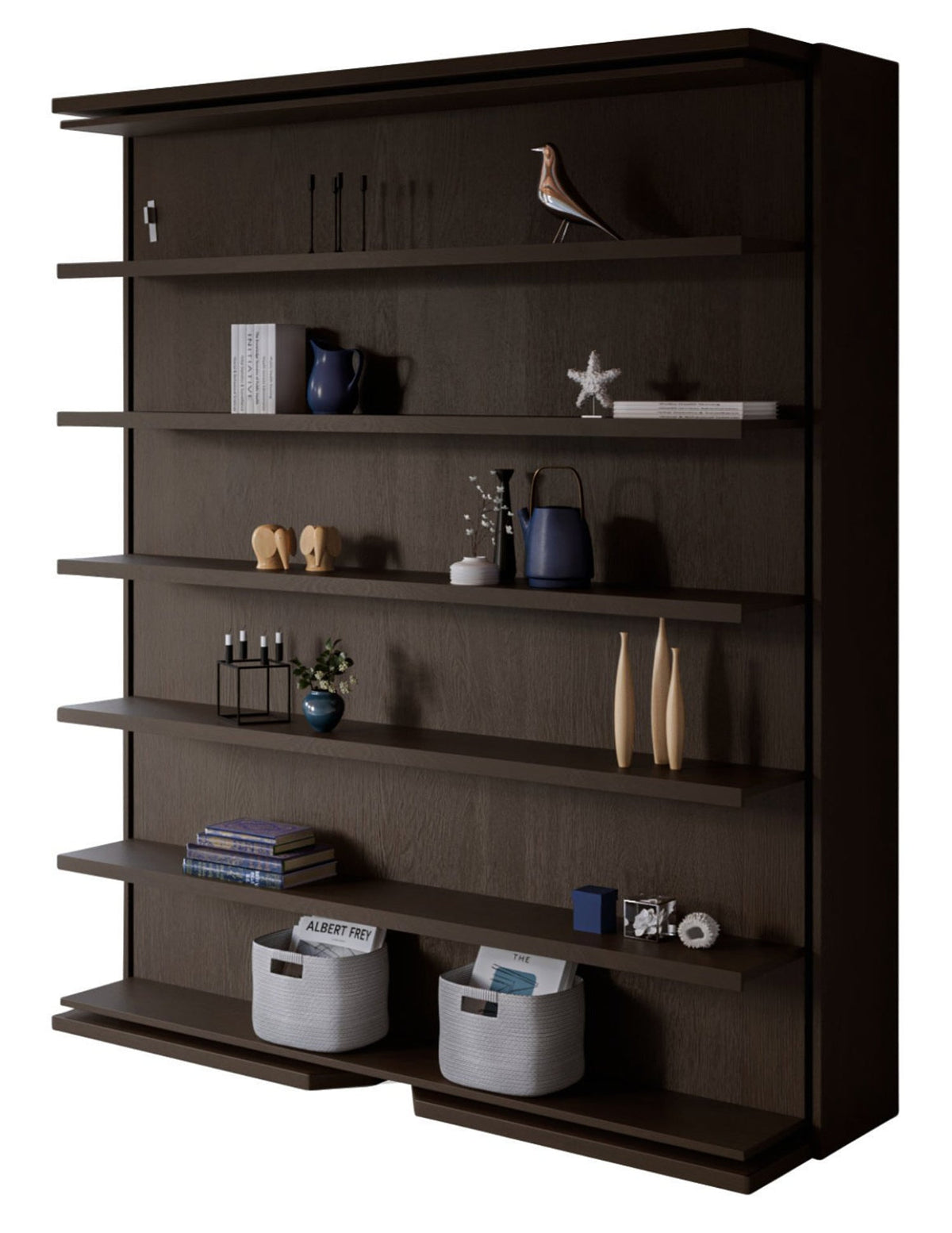 Rotating Bookshelf Wall Bed, UK King Size