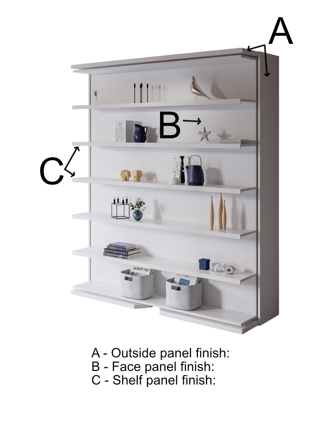 Rotating Bookshelf Wall Bed, UK King Size