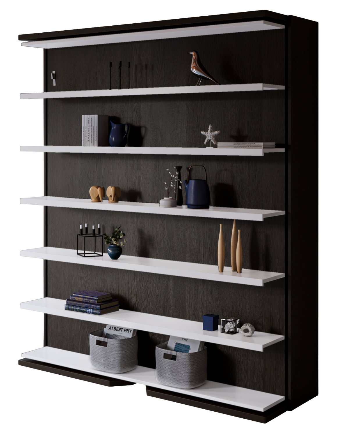 Rotating Bookshelf Wall Bed, UK King Size