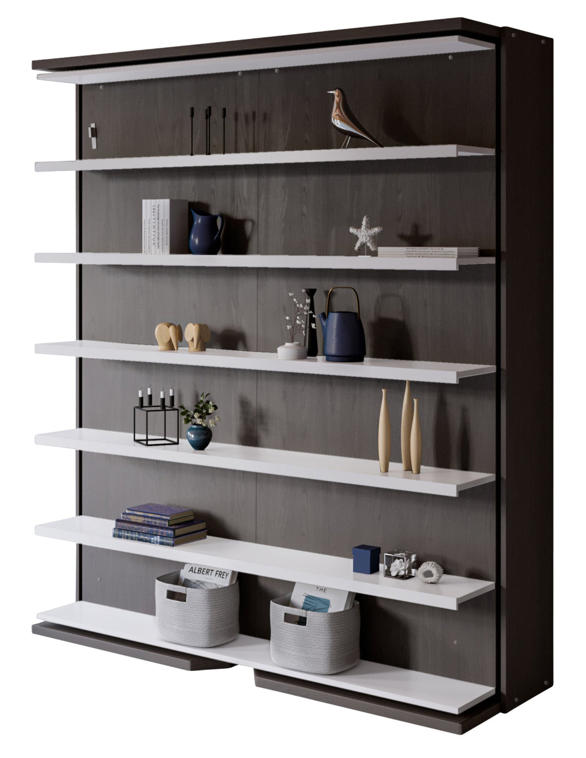 Rotating Bookshelf Wall Bed, UK King Size