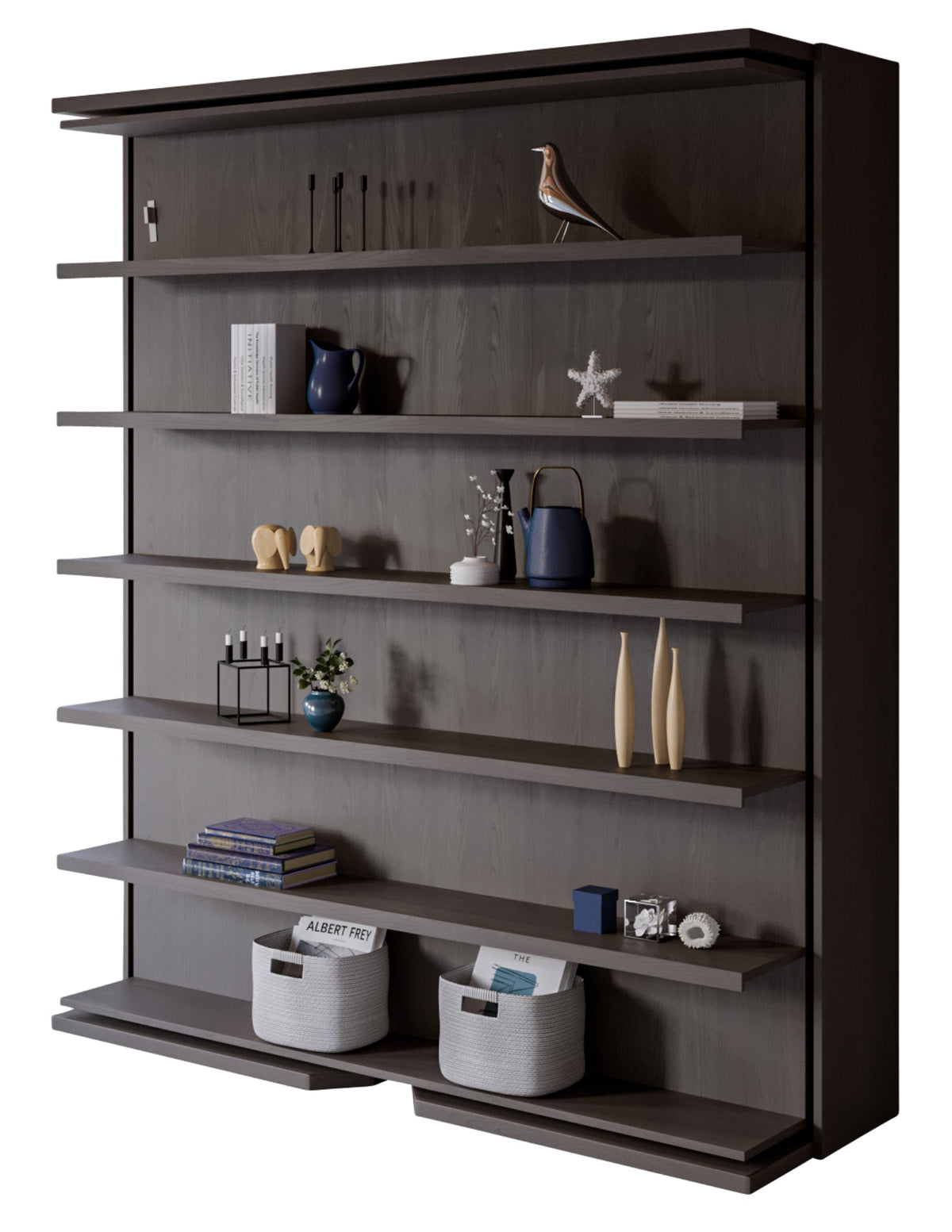 Rotating Bookshelf Wall Bed, UK King Size