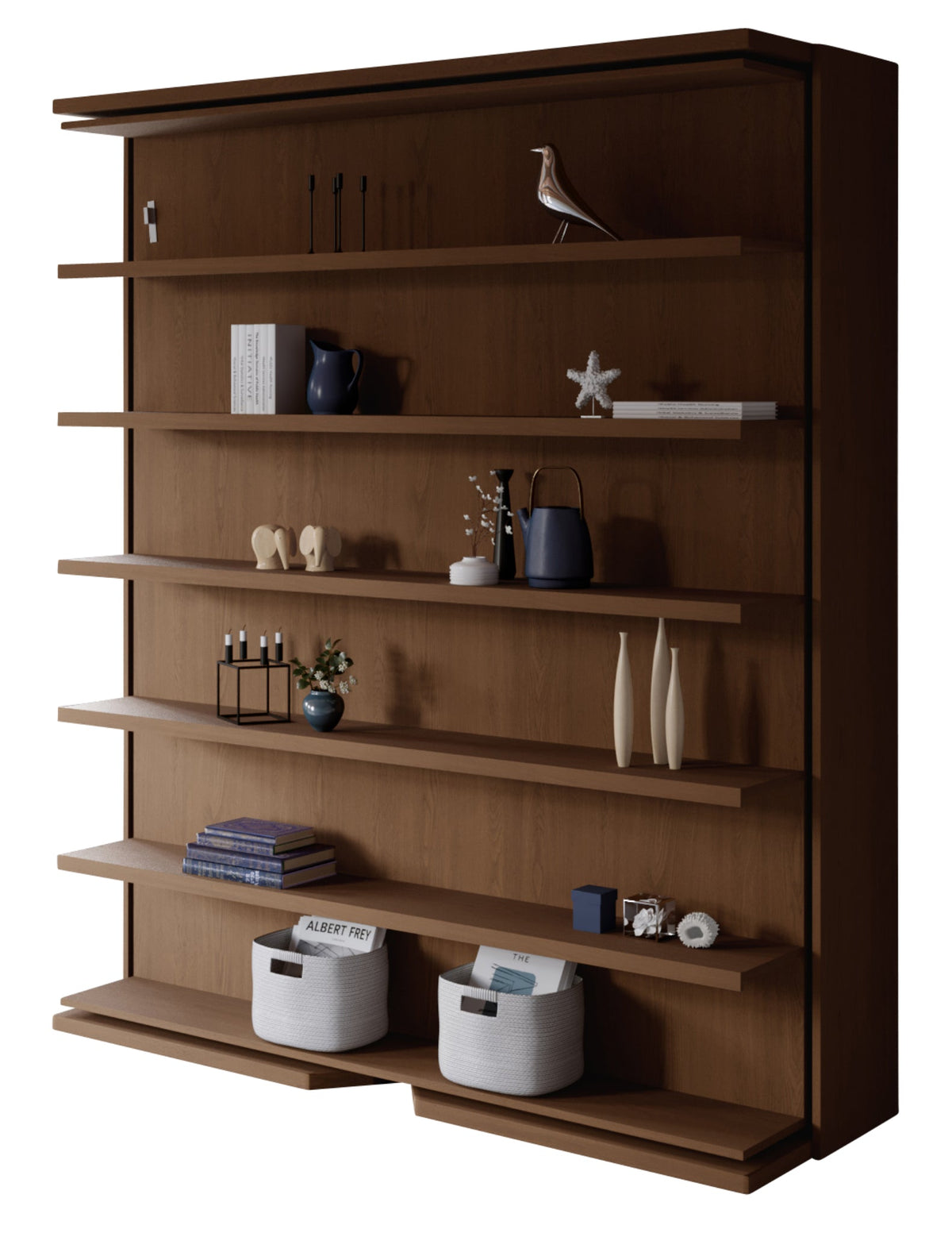 Rotating Bookshelf Wall Bed, UK King Size
