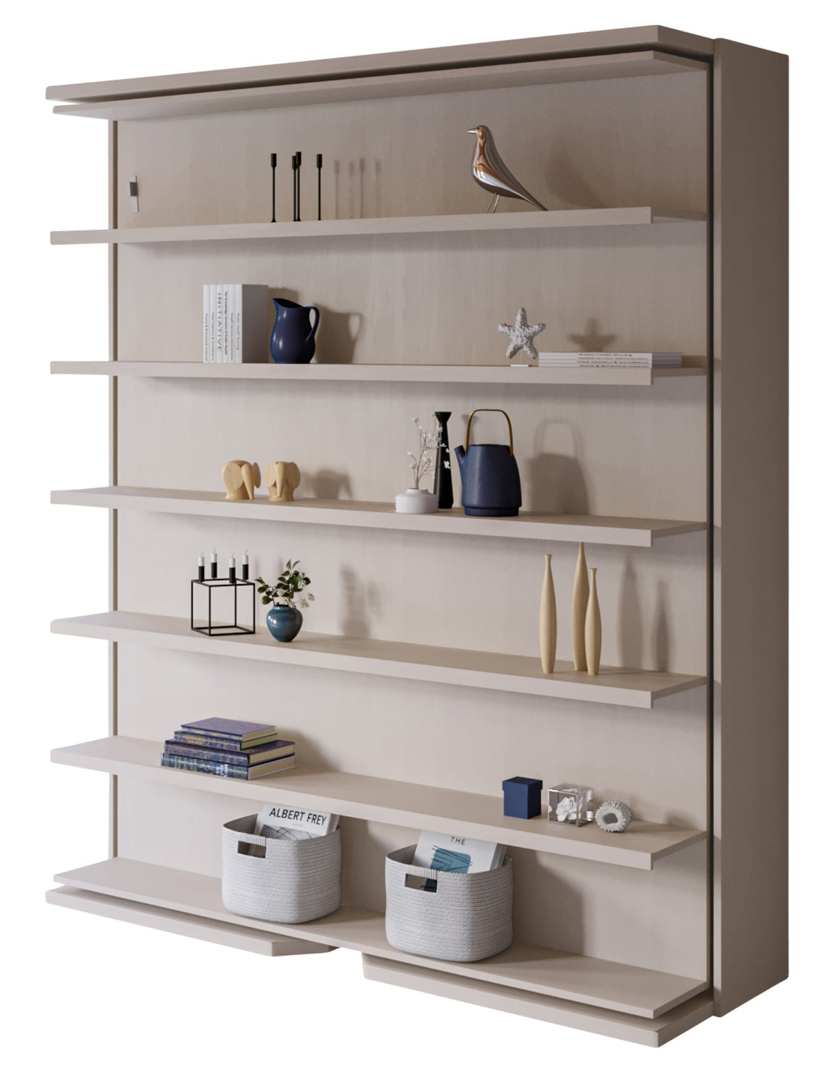 Rotating Bookshelf Wall Bed, UK King Size