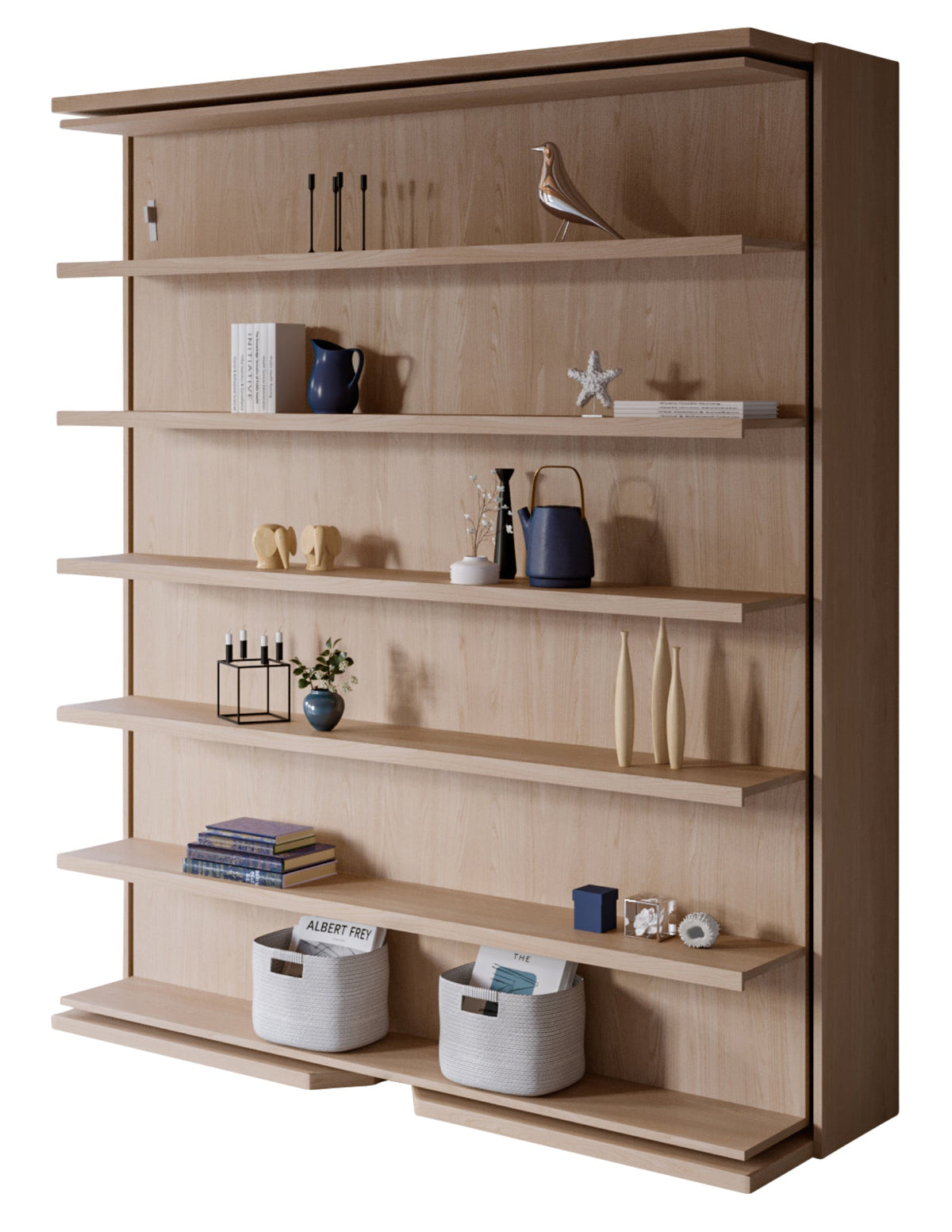 Rotating Bookshelf Wall Bed, UK King Size