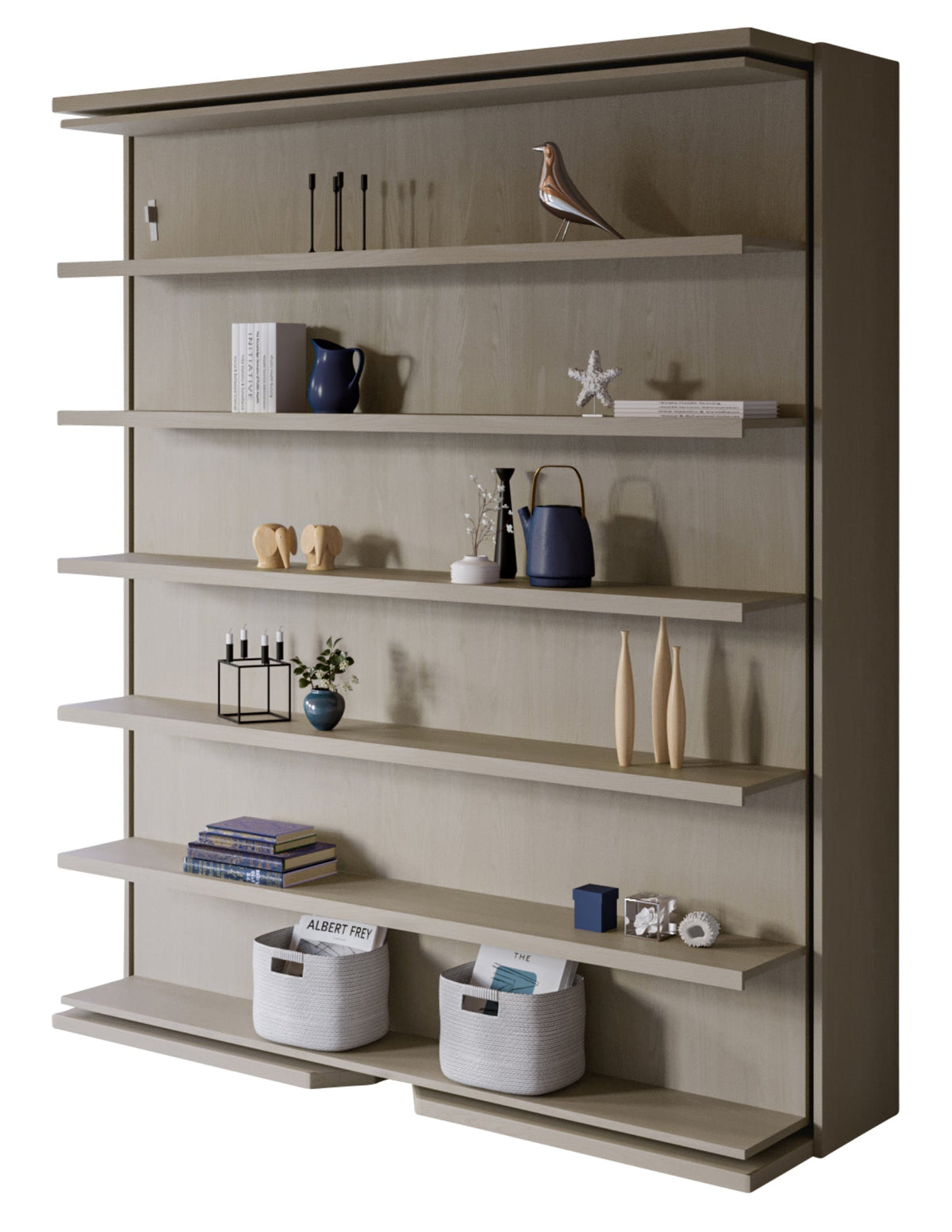 Rotating Bookshelf Wall Bed, UK King Size