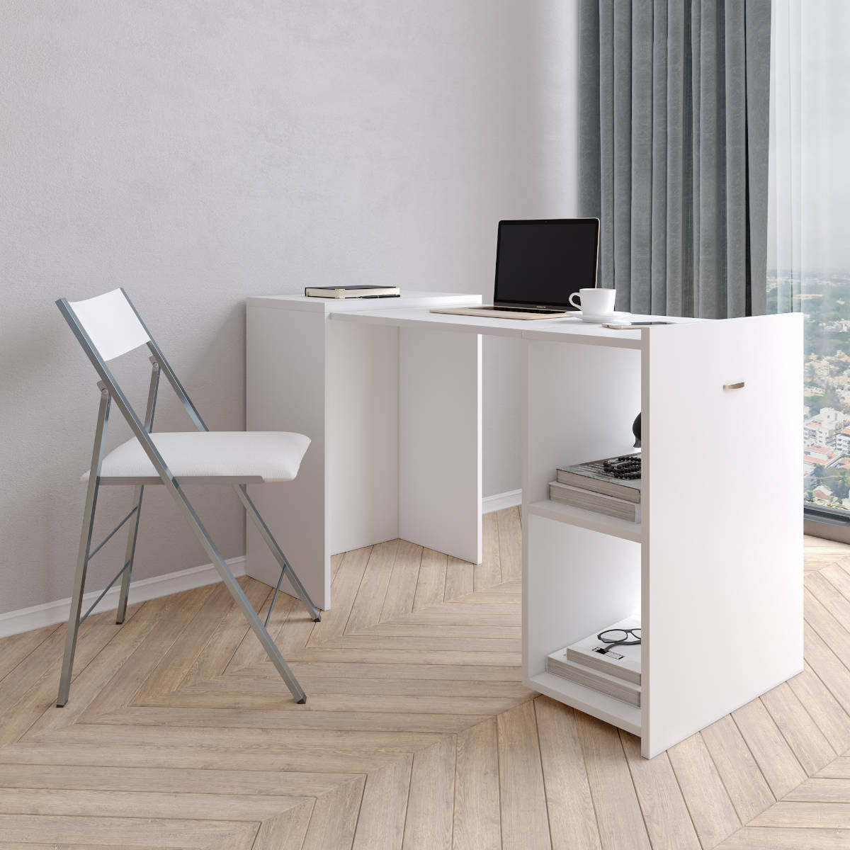 Expanding Cabinet Office with Pull Out Desk