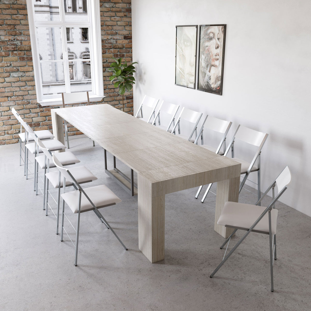 Extending Dining Table with Built In Leaf Storage