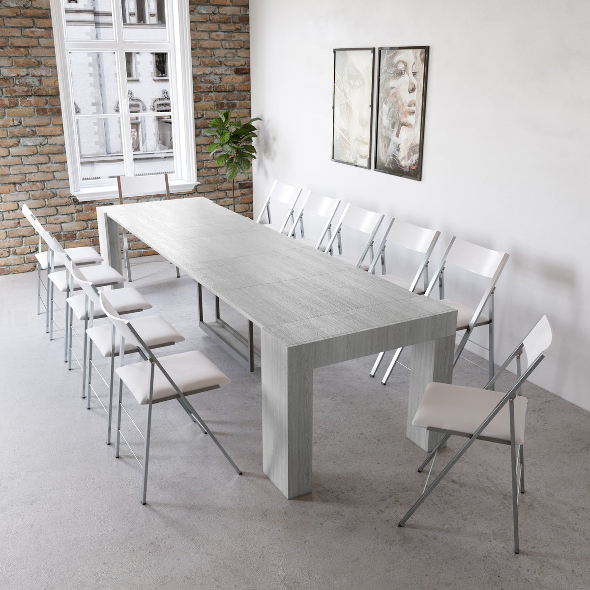 Extending Dining Table with Built In Leaf Storage