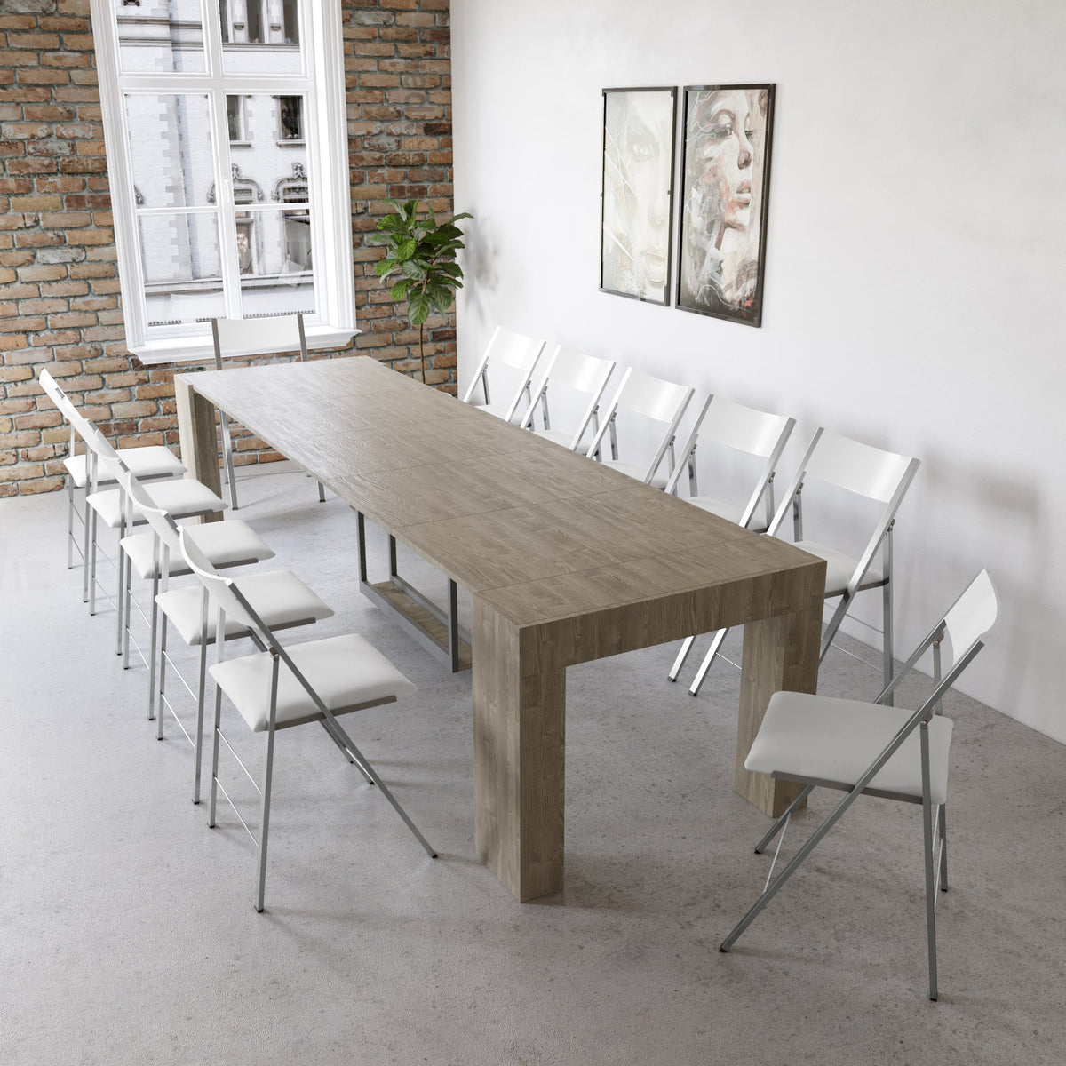 Extending Dining Table with Built In Leaf Storage