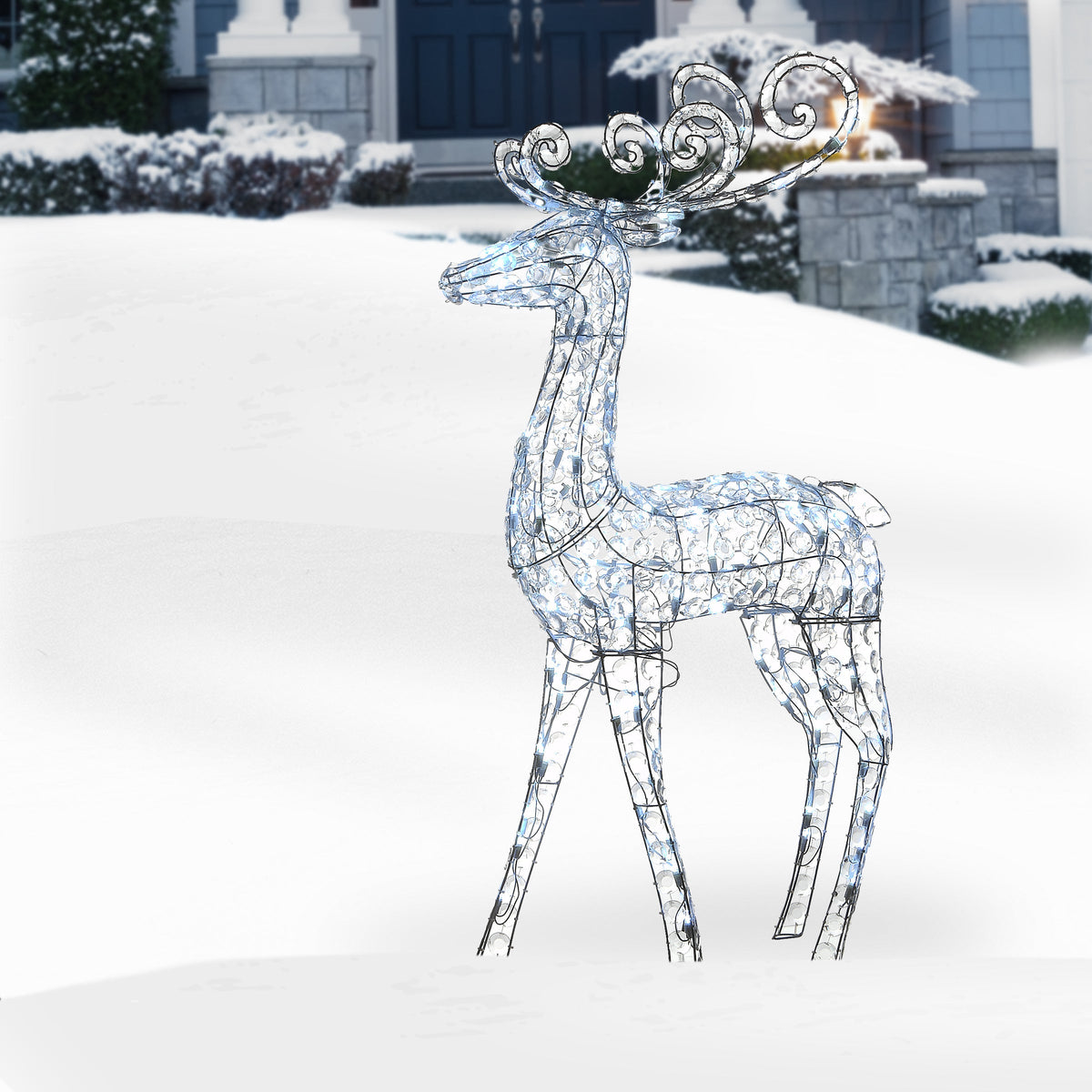 Conta de Cristal Rena Iluminada em Pé, 122 cm