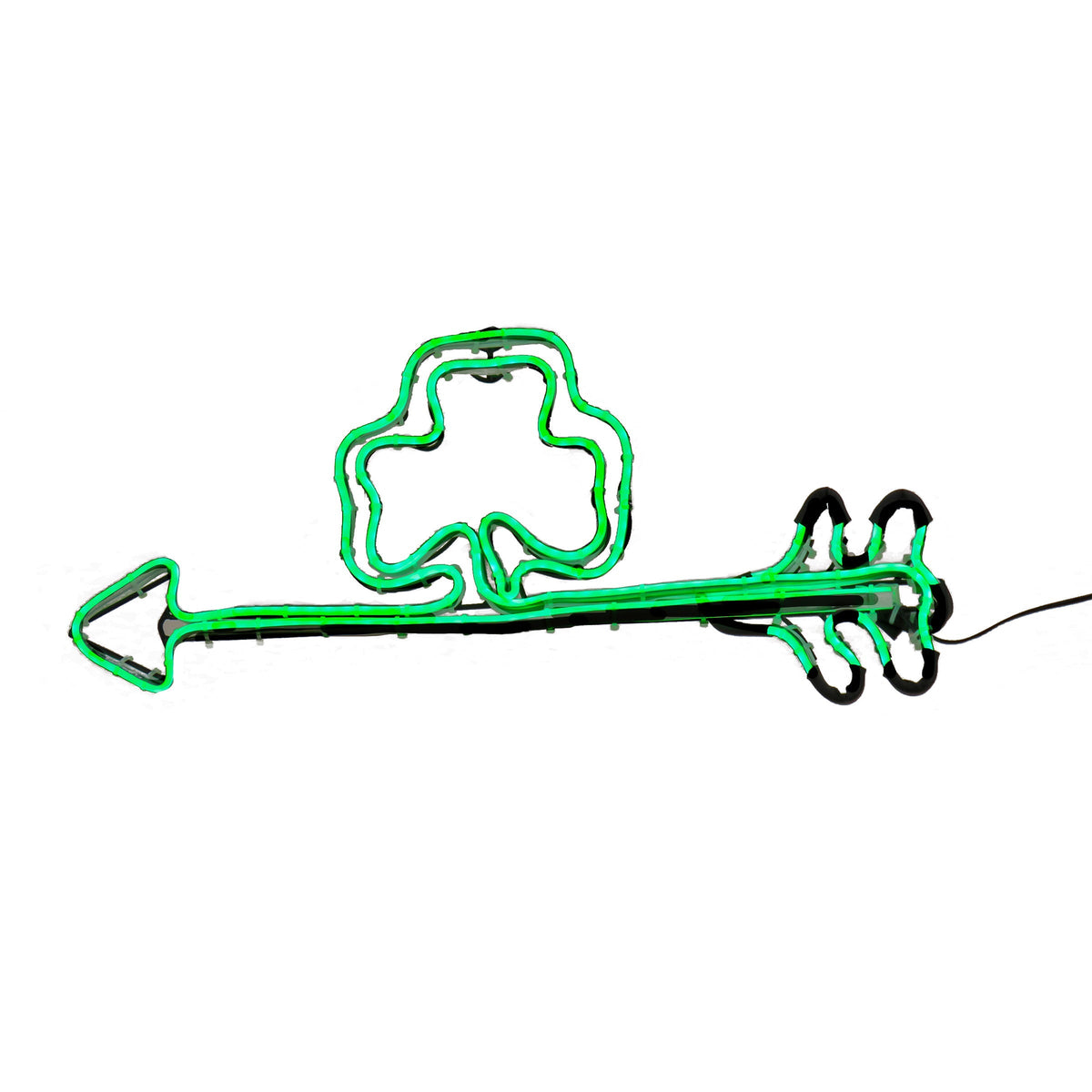St Patrick's Day Neon Effect Shamrock Sign, 51 cm