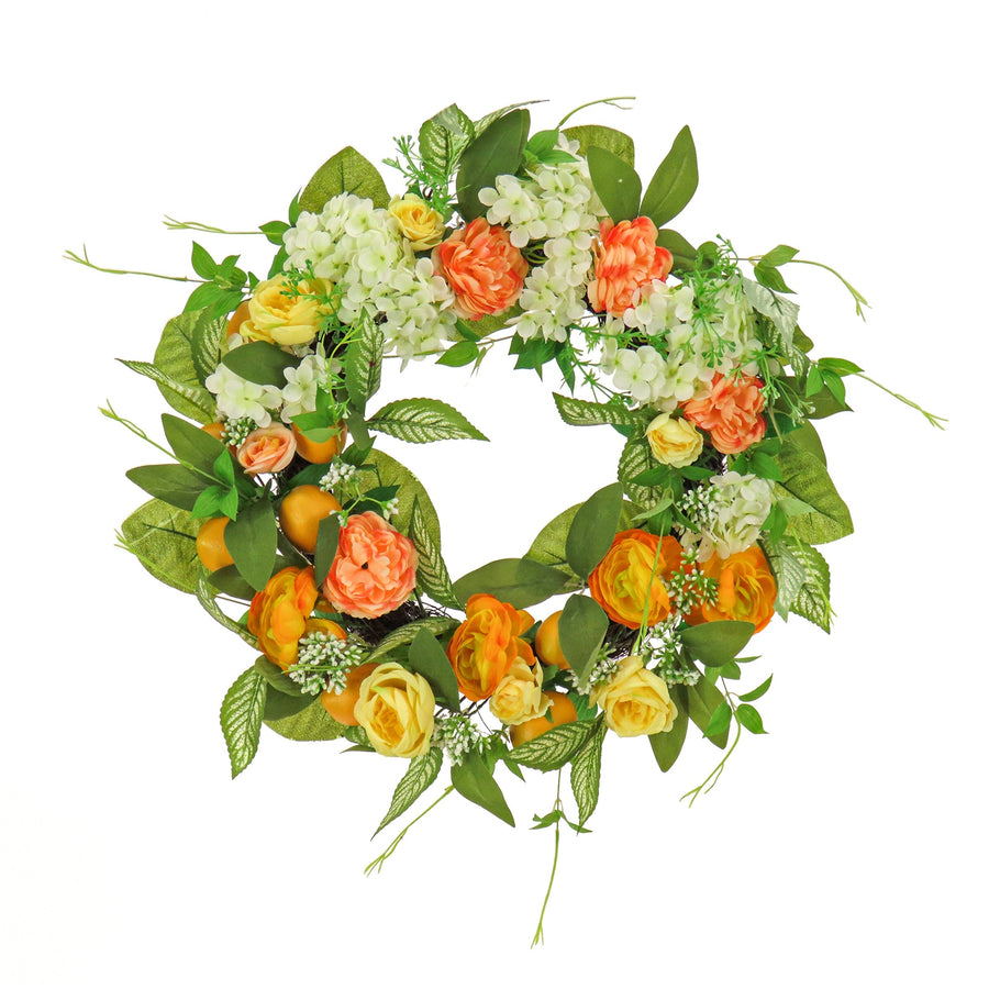 Lemon and Hydrangea Wreath, 61 cm