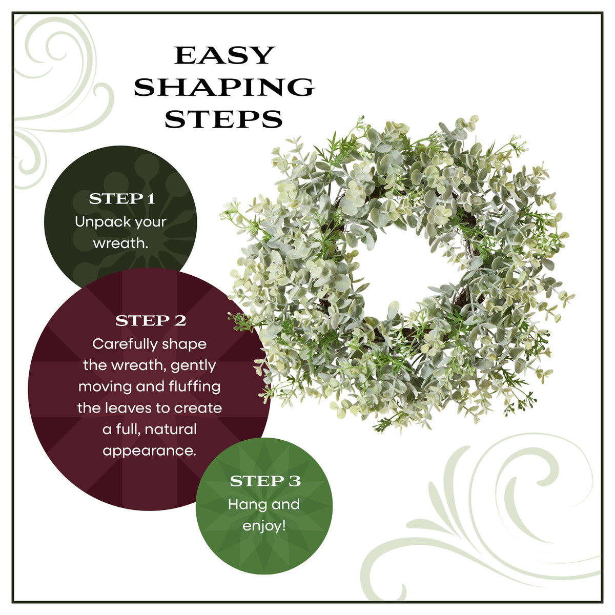 Eucalyptus Table Wreath on Woven Branch Base, 36 cm