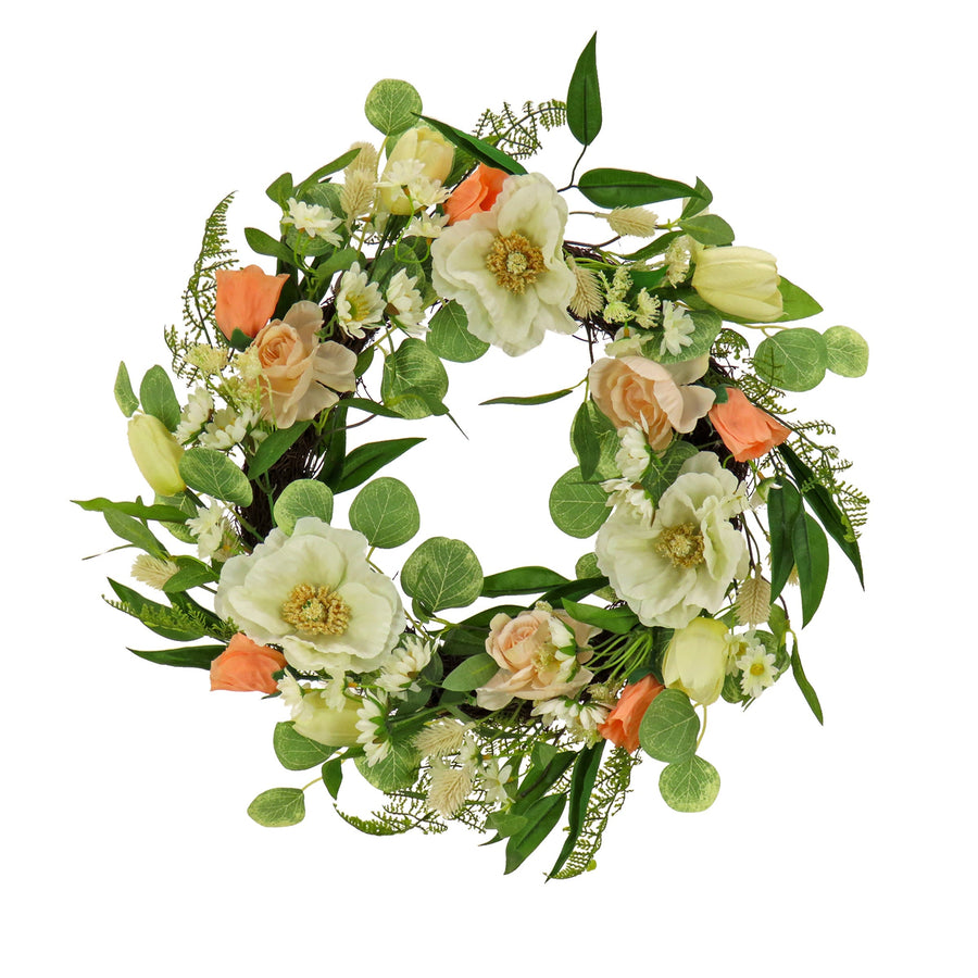 Tulip, Poppy and Buttercup Wreath, 56 cm