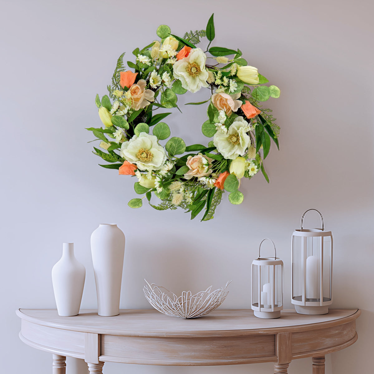 Tulip, Poppy and Buttercup Wreath, 56 cm