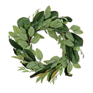 Eucalyptus and Magnolia Leaf Wreath, 56 cm