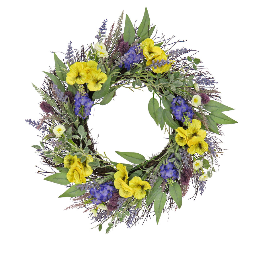 Pansy and Lavender Wreath, 56 cm