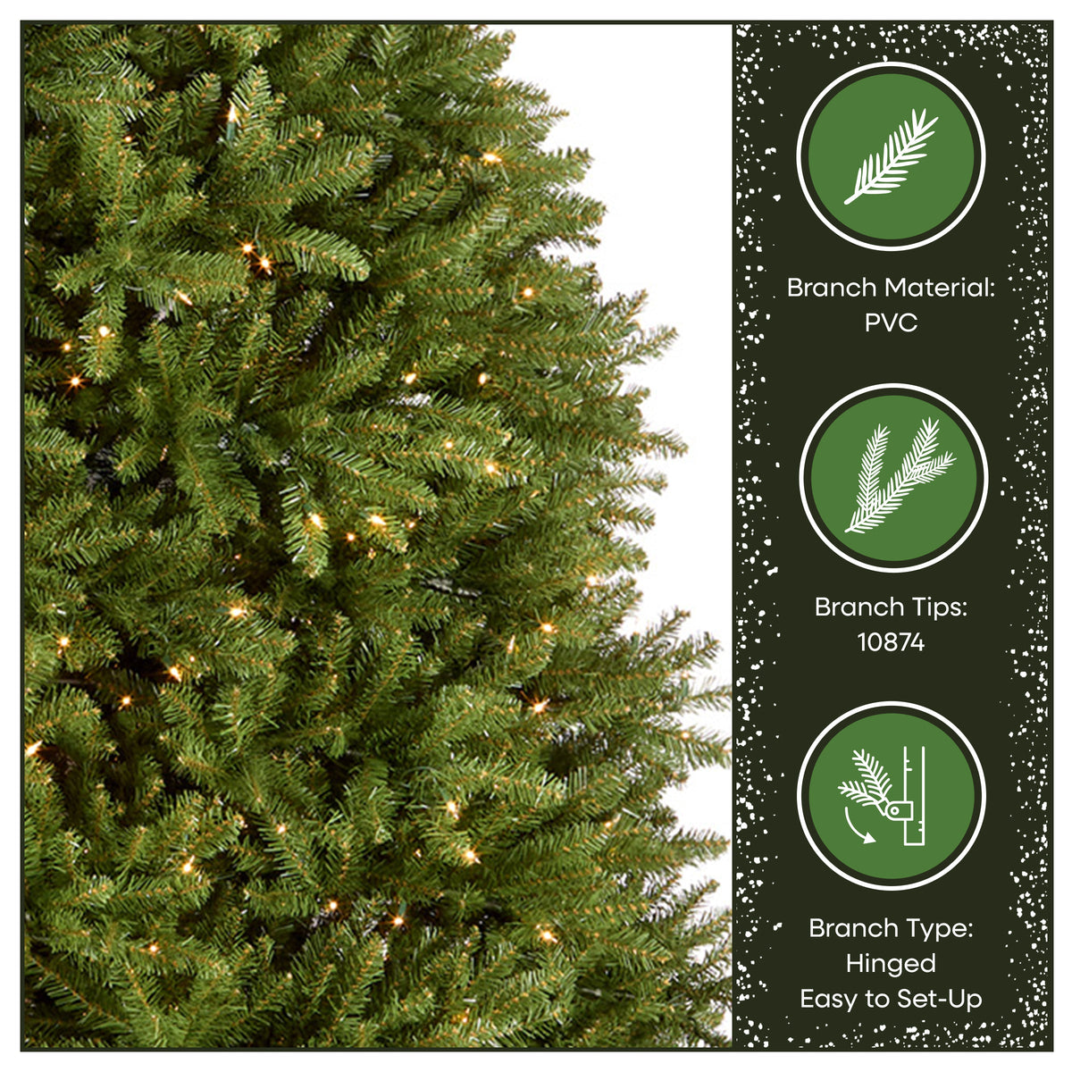 14ft Pre Lit Dunhill Fir Hinged Christmas Tree, Clear Lights
