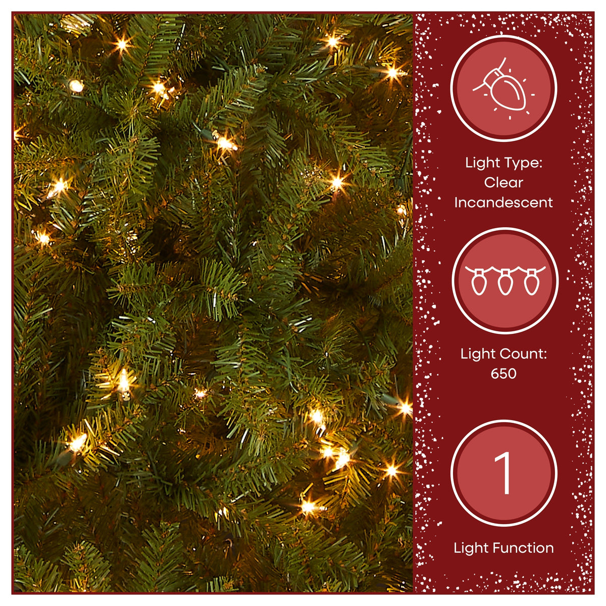 6.5ft Pre Lit Full Fir Christmas Tree, Clear Lights