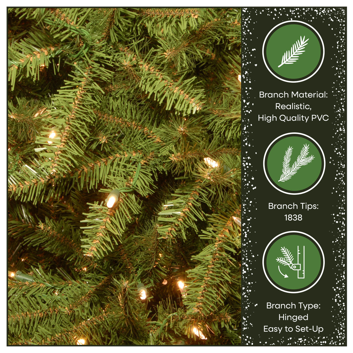 6.5ft Pre Lit Full Fir Christmas Tree, Clear Lights