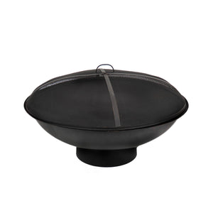 Cast Iron Fire Pit Bowl with Screen Cover, 81 cm