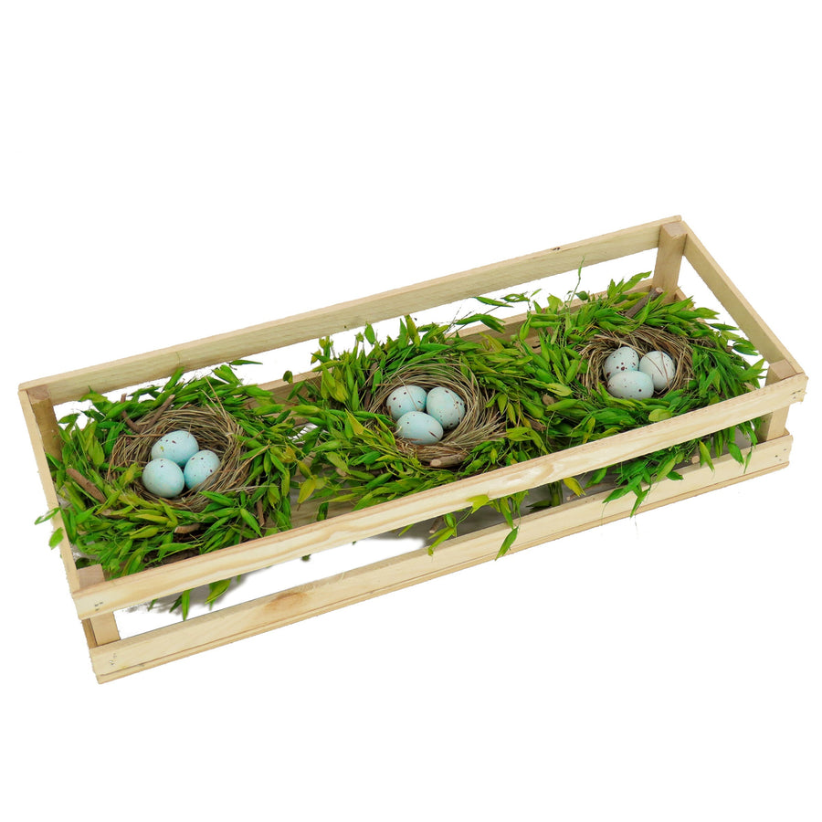 Easter Triple Nest Table Decoration in Wooden Box, 43 cm