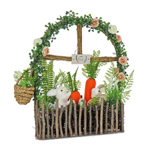 Easter Window Pane Decoration with Bunnies and Carrots, 48 cm