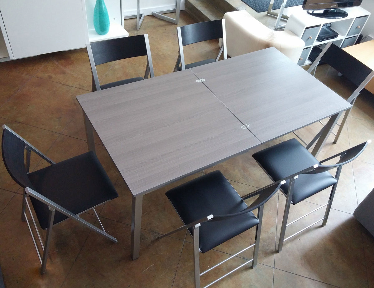 Small Square Folding Kitchen Table, Doubles in Size