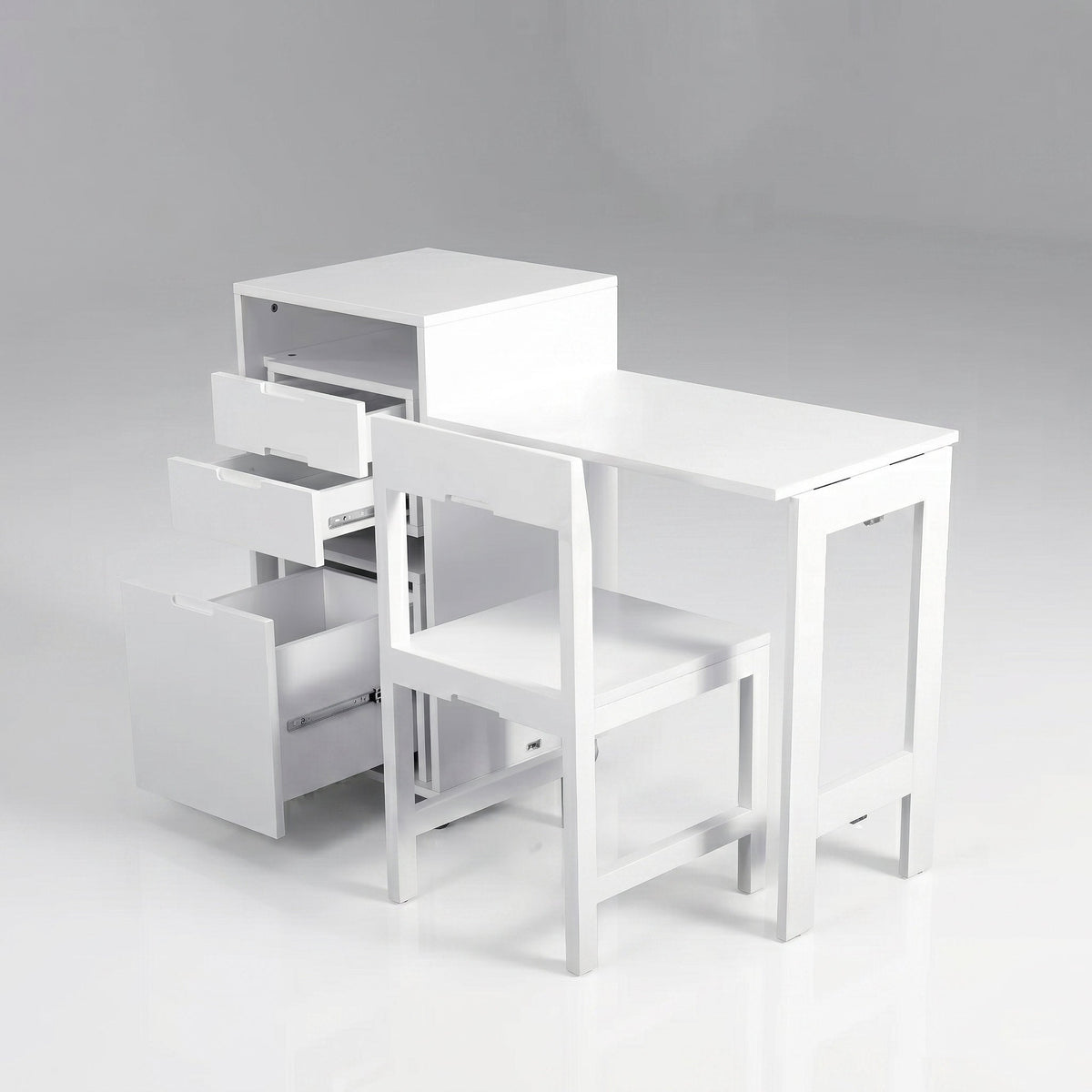 Fold Away Home Office Cabinet with Hidden Chair