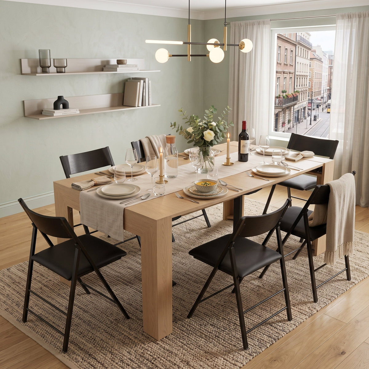 Slim Console to Dining Table, Extends 7 Times