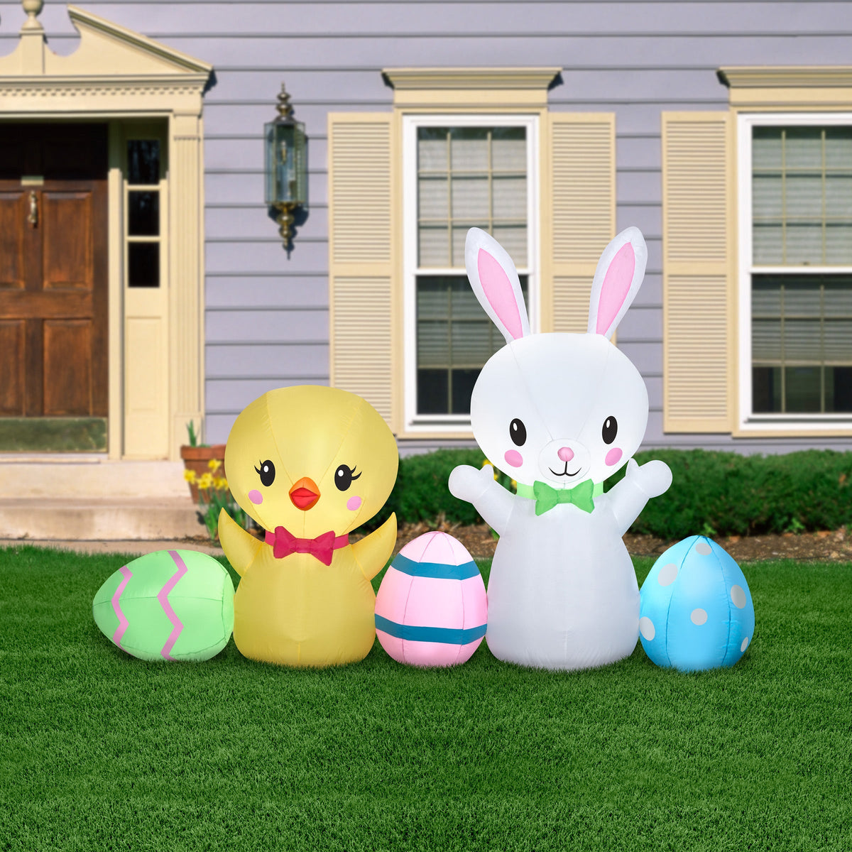 Inflatable Easter Bunny and Chick, 198 cm