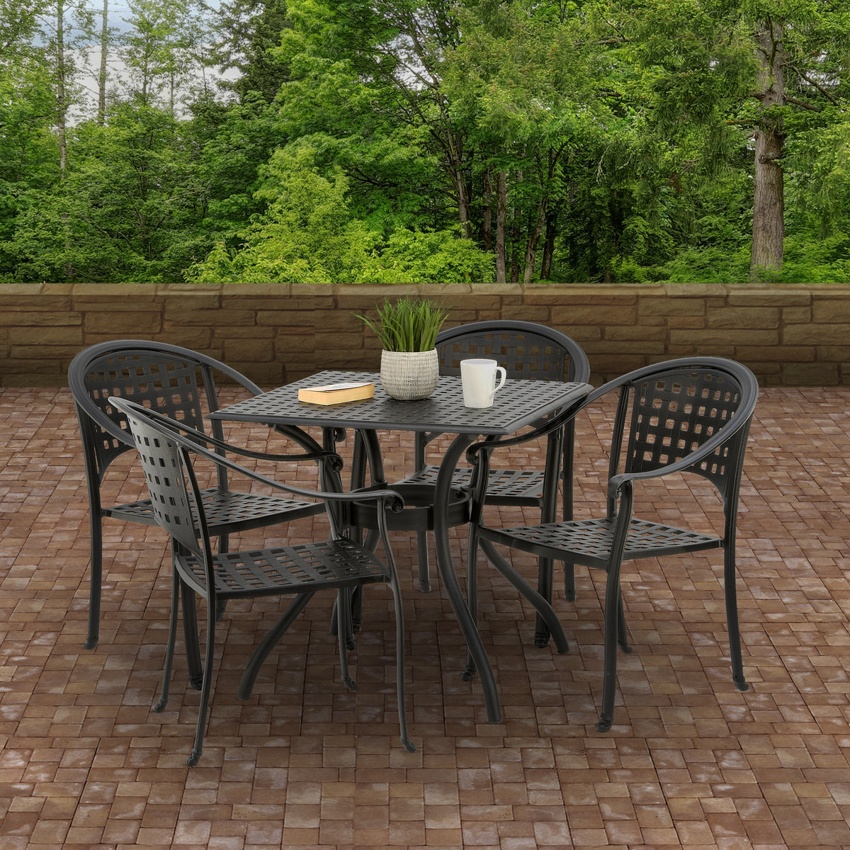 Small Space Cast Aluminium Garden Table, Seats 4