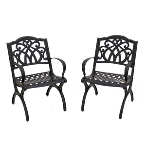 Cast Aluminium Garden Chairs, Set of 2