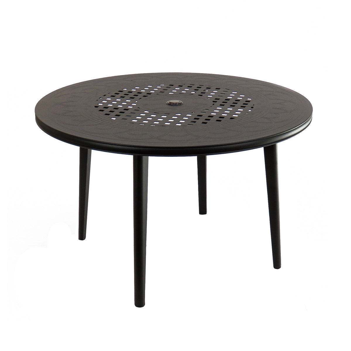 All Weather Cast Aluminium Round Garden Dining Table, 122 cm