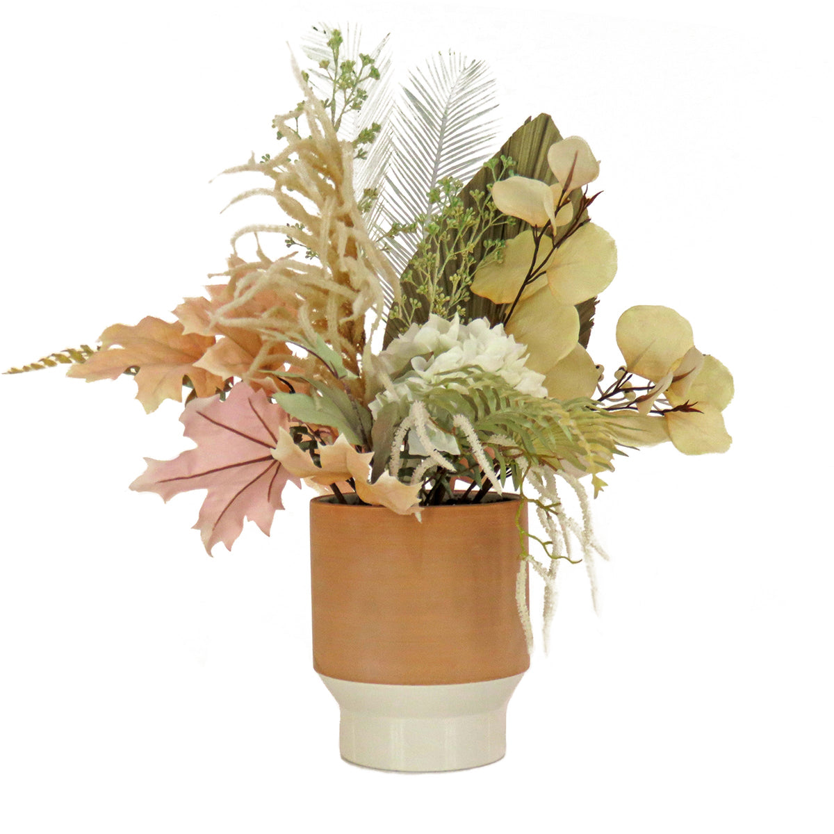 Artificial Potted Palms, Leaves and Hydrangea, 81 cm