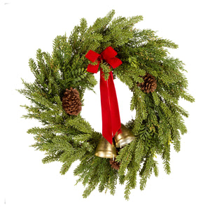 Christmas Bells Pine Wreath, 71 cm