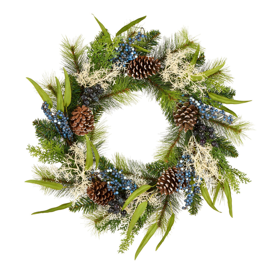 Blueberry Fields Christmas Wreath, 61 cm