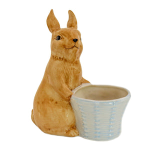 Ceramic Bunny with Basket Table Decoration, 28 cm
