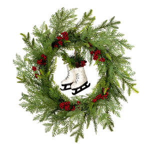 Winter Skates Christmas Wreath, 56 cm